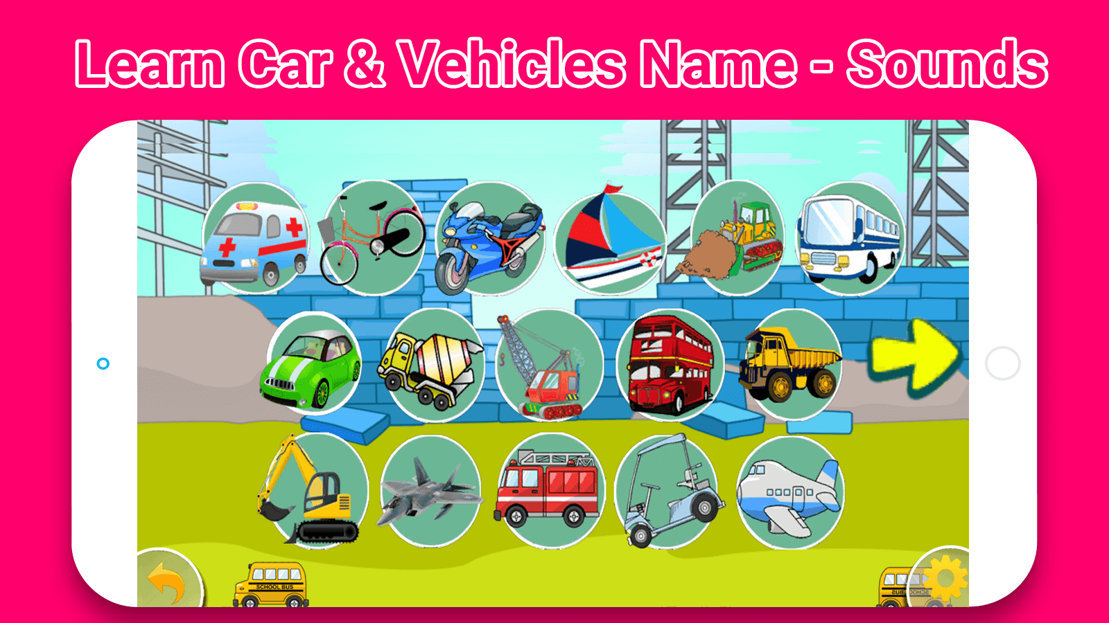 Learn Car & Vehicles Name and Sounds for KIDS - featured image